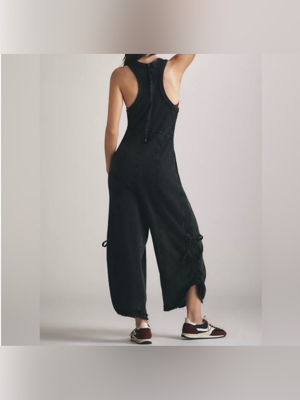 NWOT Anthropologie Daily Practice Horizon Wide-Leg Knit Jumpsuit - black - XSP - Picture 4 of 9